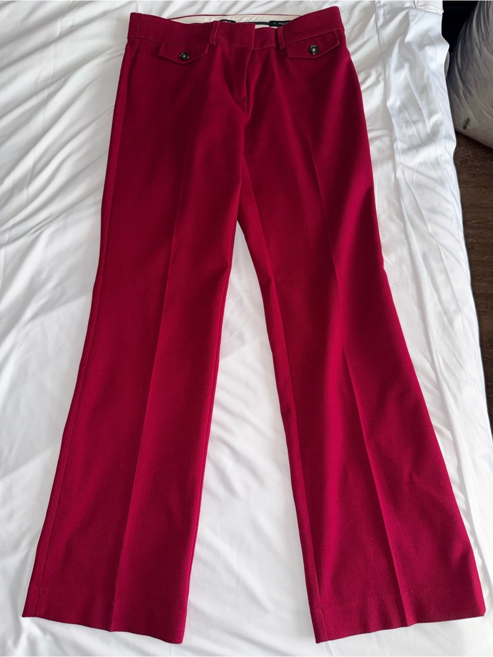 LOFT Deep Red/Cranberry Boot-Cut Dress Trousers